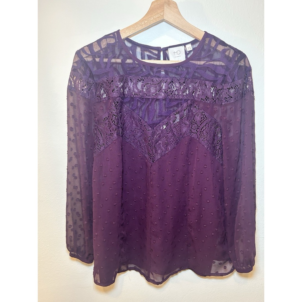 Anthropologie Verona Blouse by HD in Paris Purple Size 6